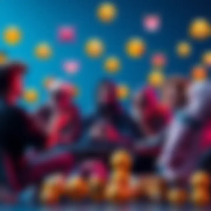 A group of crypto enthusiasts debating which emoji represents their culture best, with various emojis displayed around them.