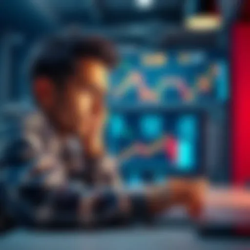 A person looking frustrated while using a laptop with charts and dollar signs on the screen, symbolizing concerns about crypto exchanges in 2026.