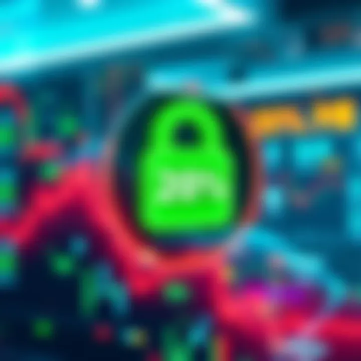 A graphic showing a cryptocurrency exchange with a lock symbol and a limit bar set at 20% ownership, representing new regulations in South Korea.