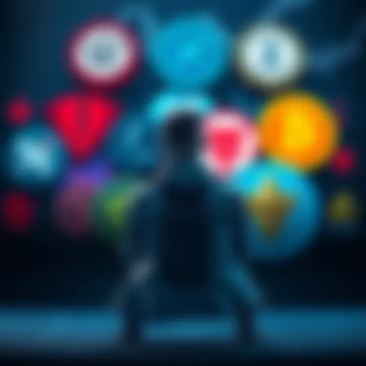 CZ stands in front of a group of rival crypto exchange logos, showing tension in the industry.