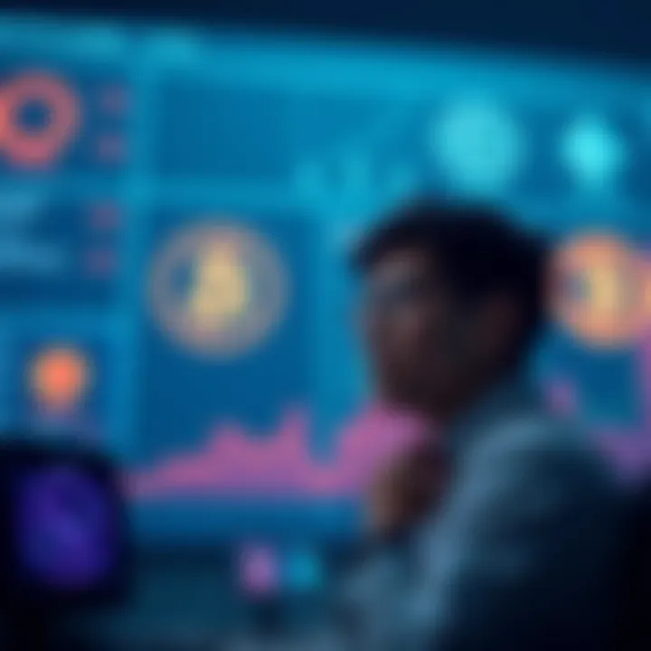 A person contemplating options for storing cryptocurrencies, with a digital wallet and exchange logos in view.