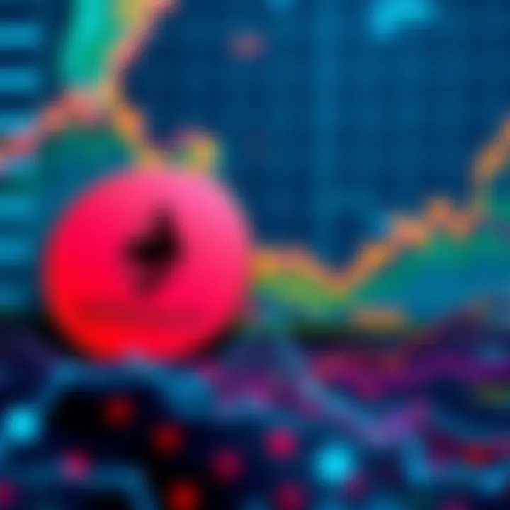 Graph showing the rise of cryptocurrency exchange volumes in Latin America with Ethereum and Tron logos in the foreground