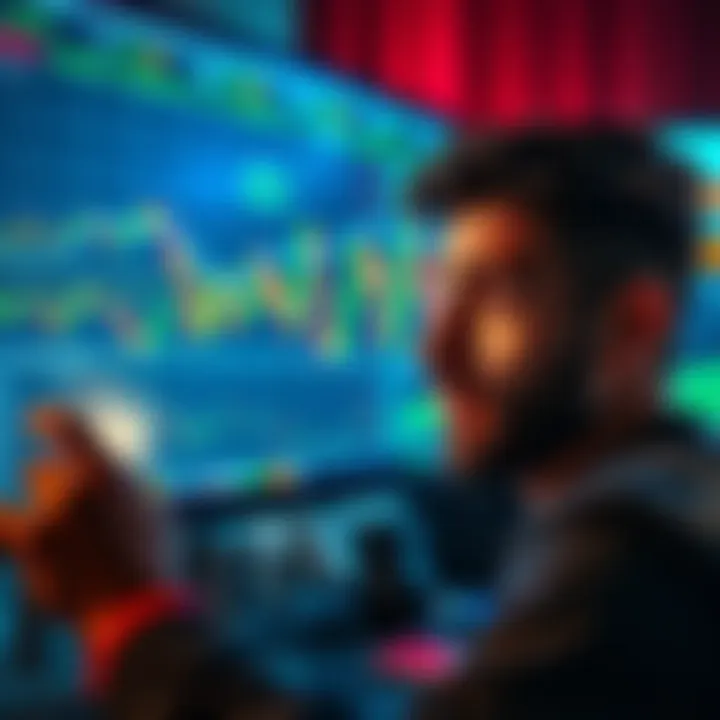 A person appears confused while looking at cryptocurrency price charts on a computer screen, symbolizing hesitation in entering the crypto market.