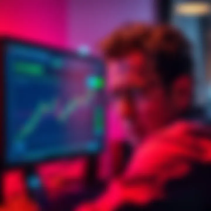 A person looking frustrated at a computer screen showing hidden cash balance in a crypto trading interface.