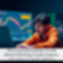 A person looking worried while checking cryptocurrency charts on a laptop, representing uncertainty in following crypto experts' advice.