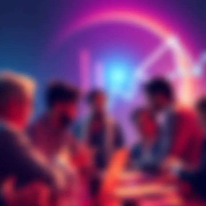 Group of people sharing insights on cryptocurrency picks and undervalued projects