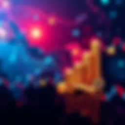 A visual representation of cryptocurrency symbolizing investment growth in Asia, featuring bars and graphs showing capital inflows, with a map of Asia in the background.