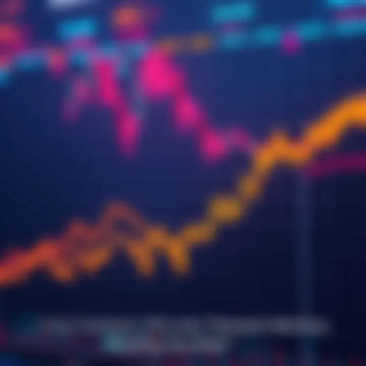 A graphic showing a downward trend in cryptocurrency investments compared to a rising stock market graph.