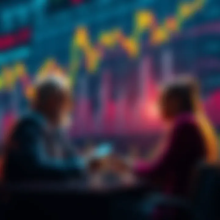 Experts discussing the cryptocurrency market outlook with charts and graphs in the background