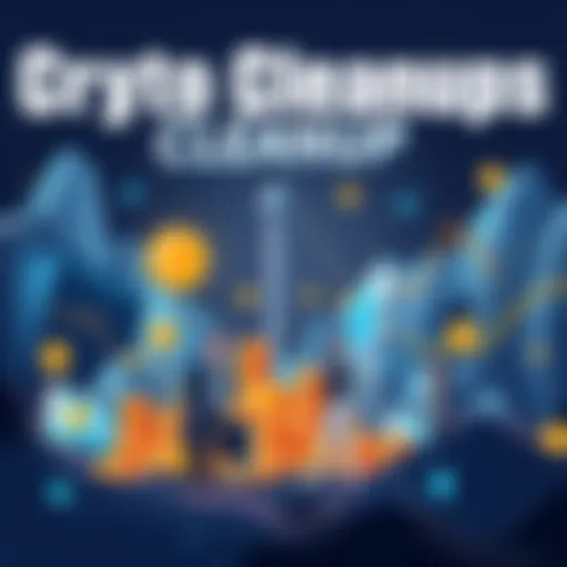 Illustration of major firms buying crypto assets while smaller companies struggle, showing a contrast in market dynamics.