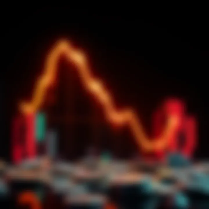 A graphic showing a steep decline in cryptocurrency values, with a downward arrow and a dark background.