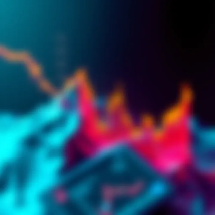 A graph showing the rise and fall of cryptocurrency prices over time, with an emphasis on peaks and troughs reflecting market trends and investor sentiment.