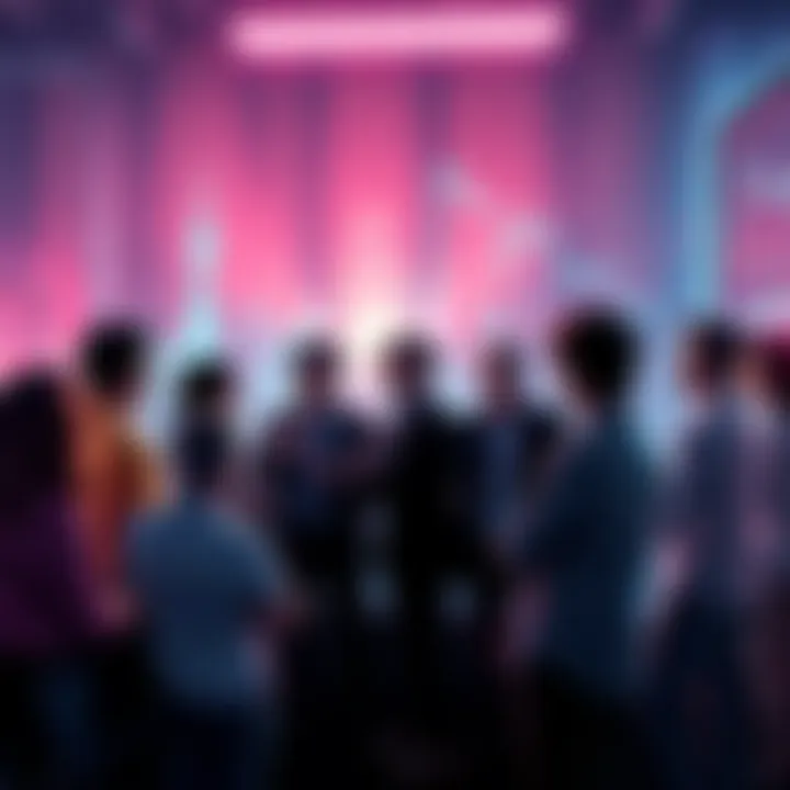 A group of people engaging in a discussion about cryptocurrency trends and market insights.