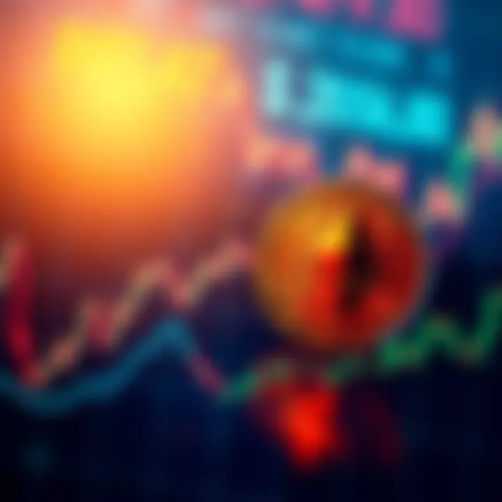 Bitcoin and Ethereum prices rising on a digital chart with inflation symbols in the background