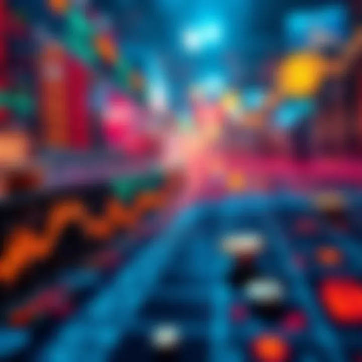 Visual representation of crypto market trends with price charts and currency symbols