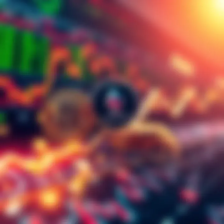 A visual representation of the crypto market recovering, with Bitcoin and Ethereum logos racing upward against a backdrop of financial charts and market trends, symbolizing optimism amid geopolitical ...