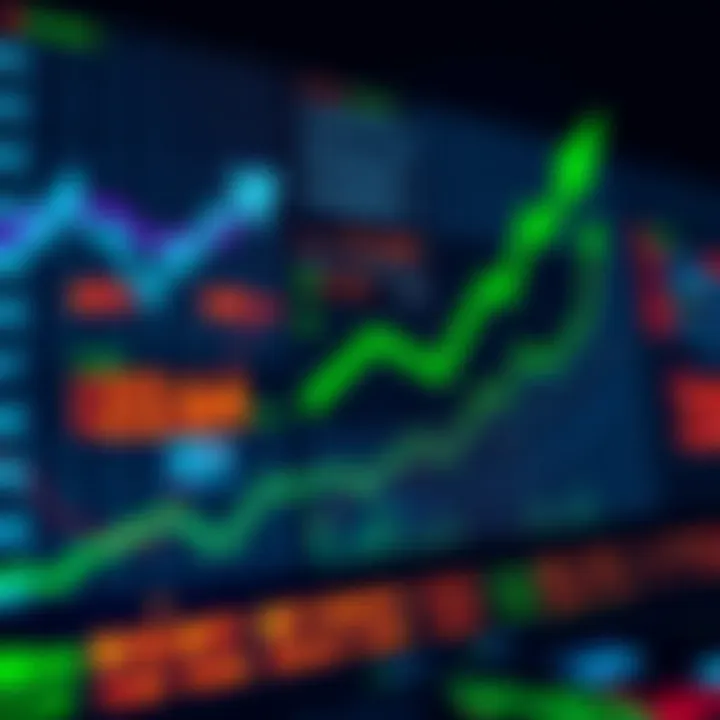 A graph showing the rising trend in the crypto market with green arrows indicating growth.