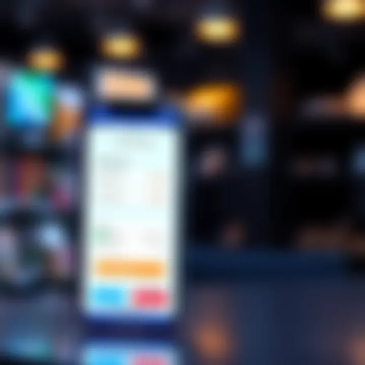 Crypto Payment App Concept A smartphone displaying a crypto payment app with a digital wallet interface, showing funds ready for transaction at checkout.