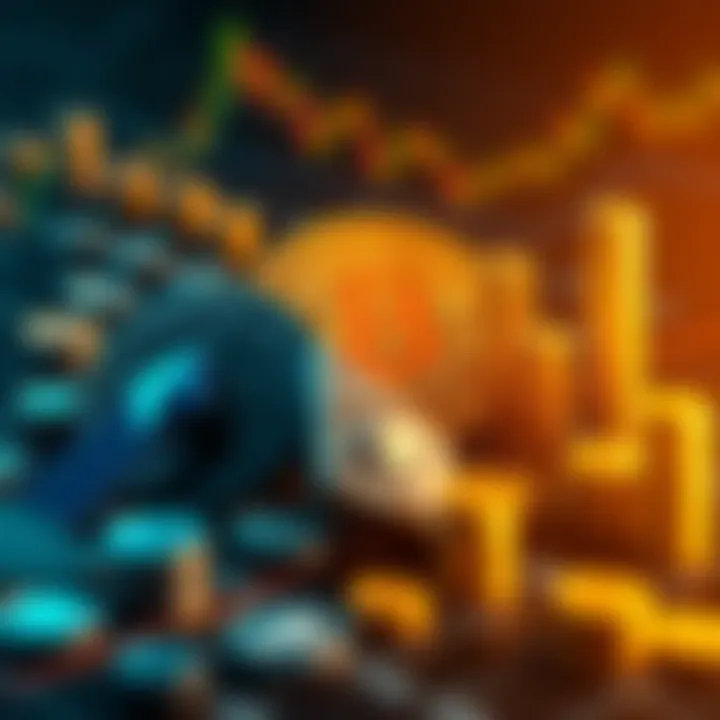 A graphic showing various cryptocurrencies like Bitcoin and Ethereum in a balanced portfolio layout, emphasizing long-term investment.