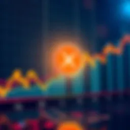 A graph showing rising trends in cryptocurrency prices with a focus on XRP, symbolizing market fluctuations during economic changes