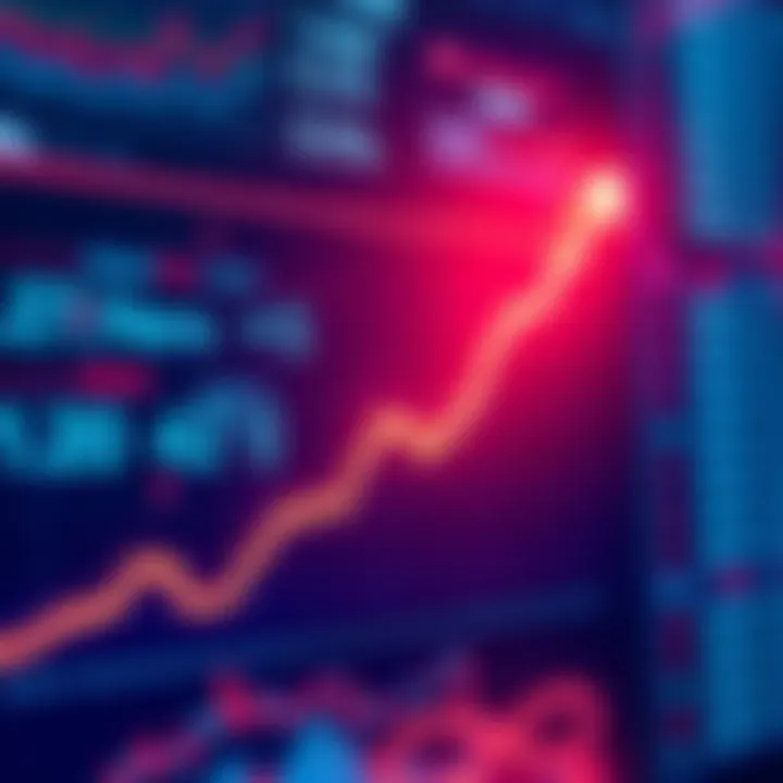Graph showing a significant increase in cryptocurrency prices with a modern digital background