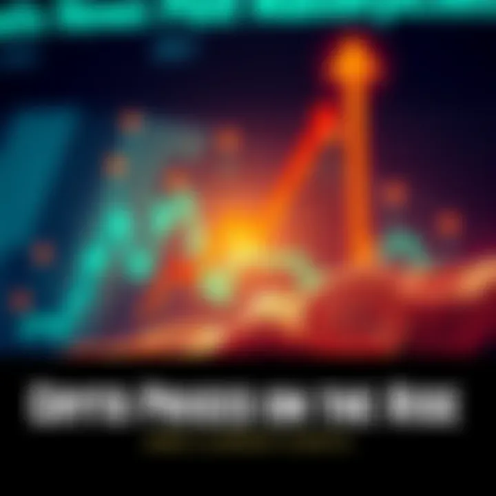 Crypto prices rising graph A graph showing an upward trend in cryptocurrency prices with arrows pointing up