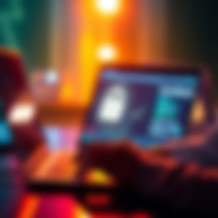 A person using a laptop with a lock symbol representing confidentiality in cryptocurrency transactions.