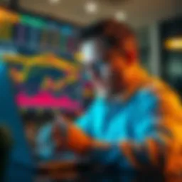 A worried investor looking at cryptocurrency charts on a laptop with financial news headlines emphasizing a market loss.