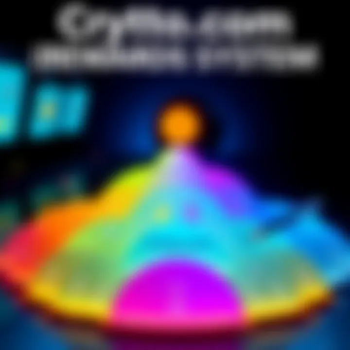 A visual representation of Crypto.com’s new subscription-based rewards system with colorful tiers and graphics illustrating flexibility in crypto access.