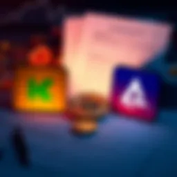 A graphic showing Koinly, CoinLedger, and Awaken logos with tax forms and cryptocurrency icons in the background