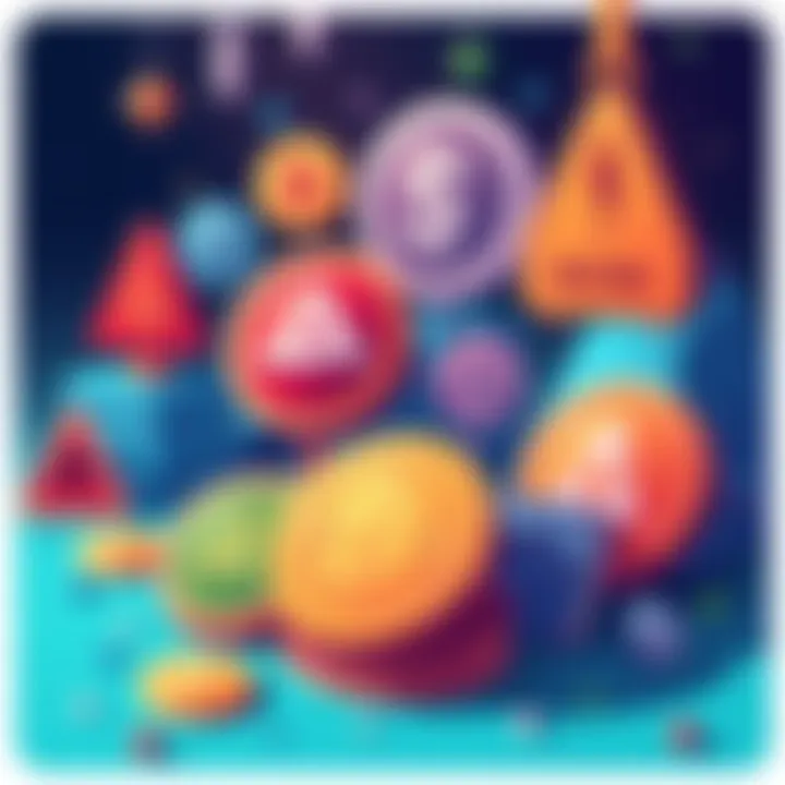 An illustration showing various cryptocurrency tokens with warning signs about supply and utility issues. Featured tokens include Celestia and Arbitrum.