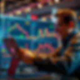 Person trading cryptocurrency A casual trader examining cryptocurrency charts on a laptop with excitement and focus