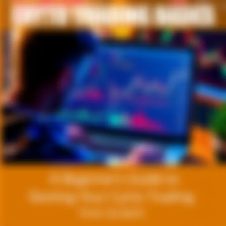 A person studying crypto trading on a laptop with charts and graphs on the screen, symbolizing learning and investing.