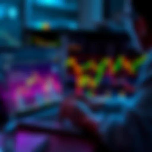 A person analyzing cryptocurrency charts on a laptop with graphs showing market trends, representing the journey of learning from crypto investments.