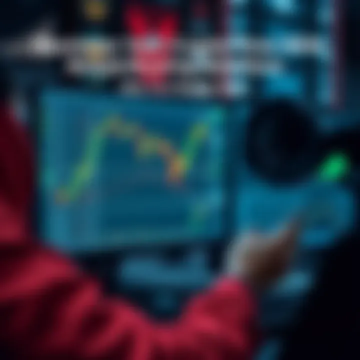 A trader using a simple scanner to analyze crypto charts on a computer screen.