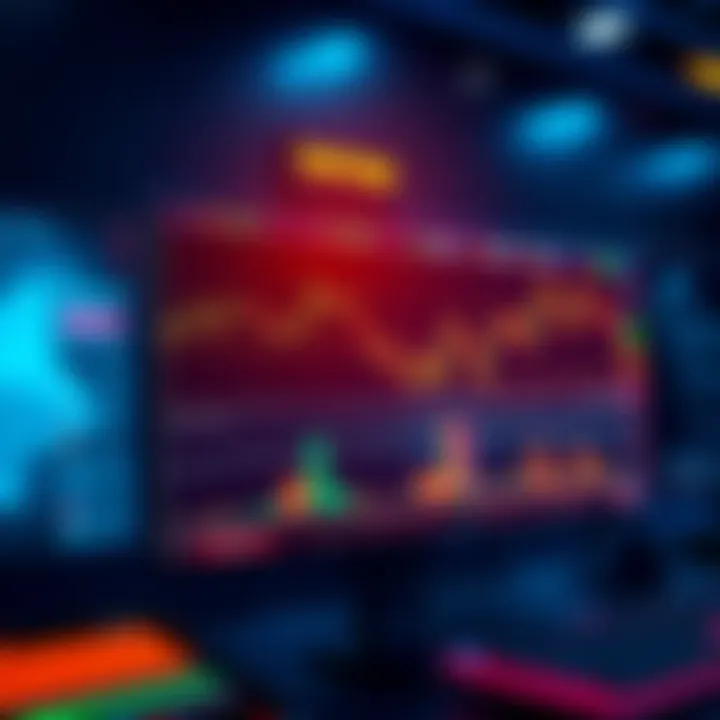 A screenshot of a crypto trading terminal displaying graphs and trading options, highlighting emotional trading features.