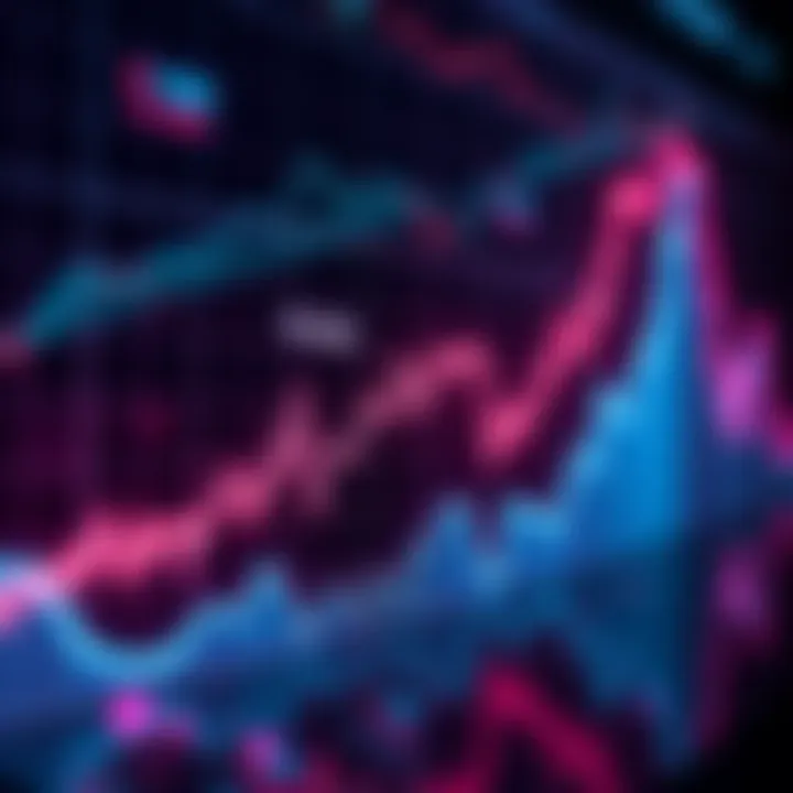 Crypto Trading Volumes Decline A graph showing a downward trend in crypto trading volumes, highlighting the low levels in July.