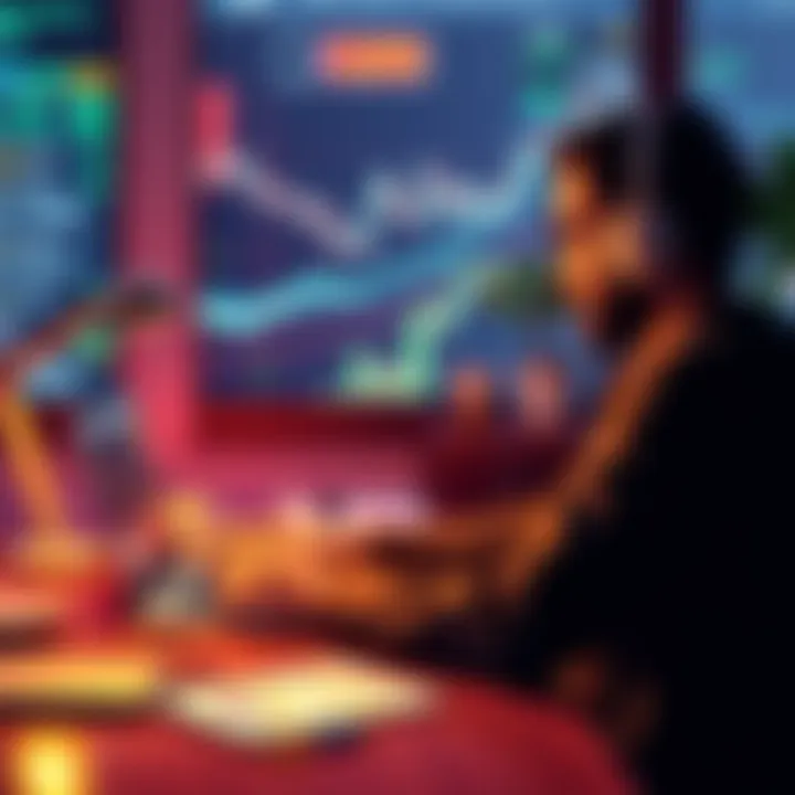 A person sitting at a desk with a laptop, reviewing crypto transactions on Koinly while considering hiring a CPA for help.