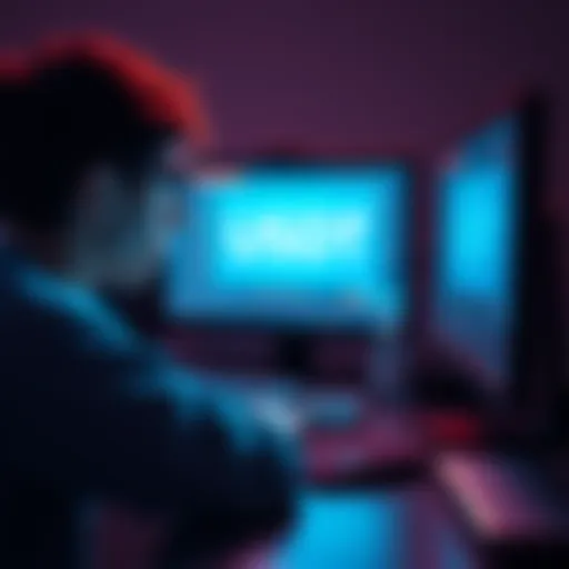 A distressed user looking at their computer screen showing a cryptocurrency wallet with missing funds