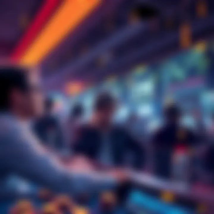 Crypto vs Casino Players A scene showing distressed crypto traders looking at falling charts, symbolizing losses while miners and exchanges profit in the background.