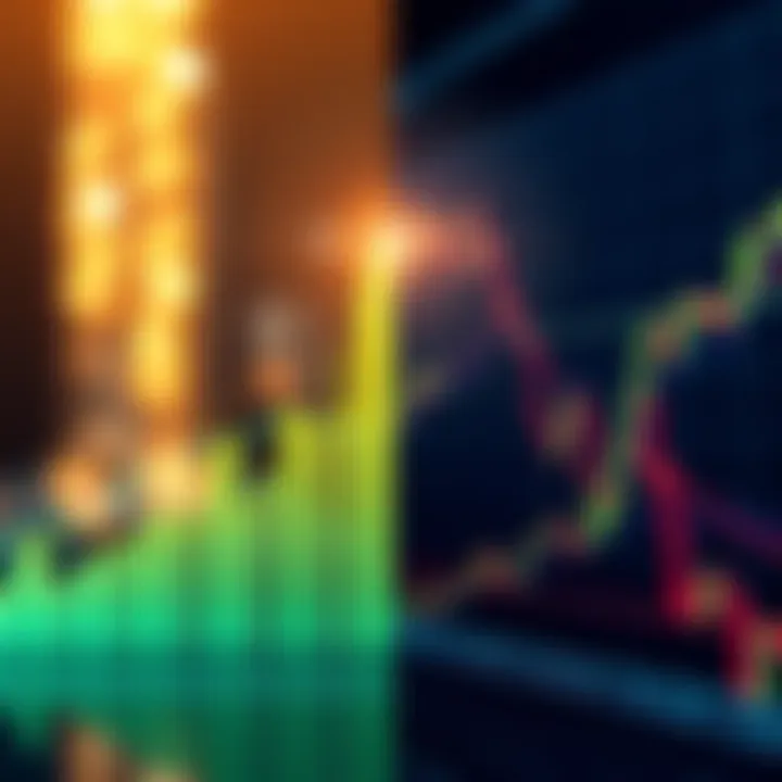 A split image showing a rising cryptocurrency graph on one side and a stable stock market chart on the other, representing the debate between crypto and traditional investments in 2026.
