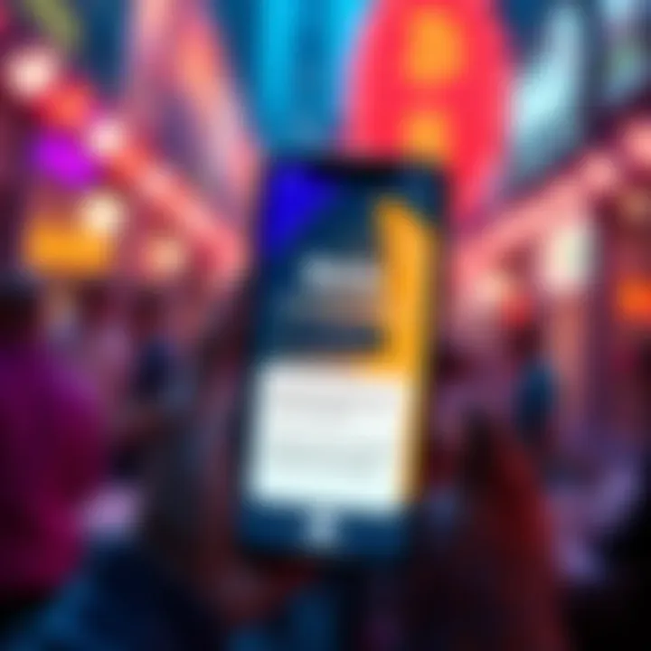 A person holding a smartphone displaying a cryptocurrency wallet app with text about earning rewards for feedback