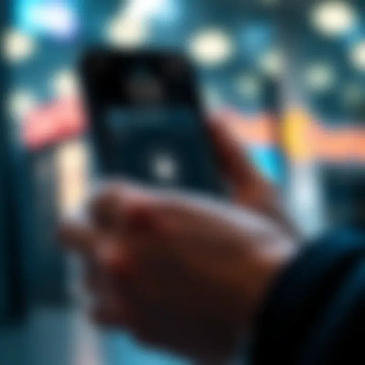 A person checking a crypto wallet app on an iPhone, focusing on a secure transaction screen.
