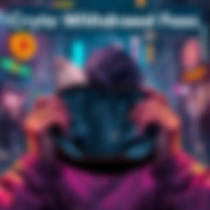 A graphic showing high withdrawal fees with a frustrated person looking at their empty wallet after a $5,000 crypto transaction.