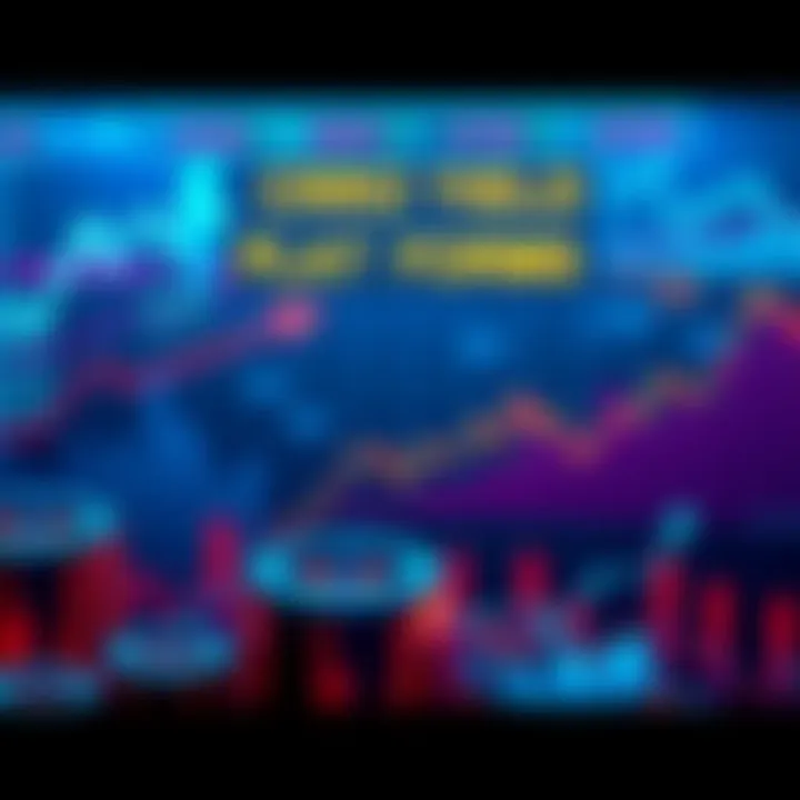 A visual of various crypto yield platforms with growing graphs and charts indicating market recovery after 2022.