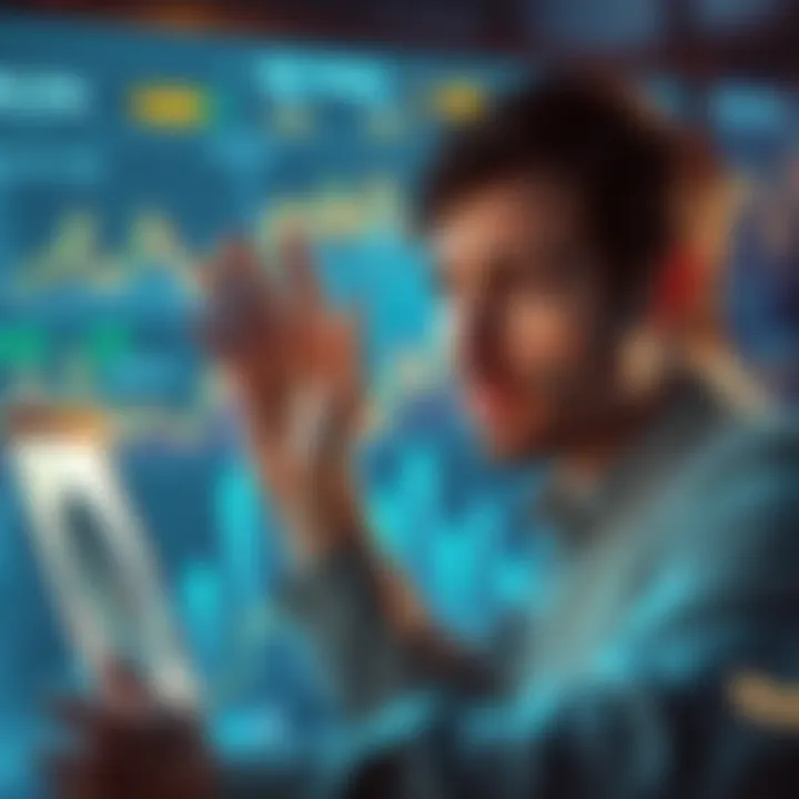 A visual representation of a person analyzing graphs and charts depicting the struggles of cryptocurrency in 2026, with a worried expression.