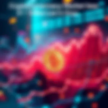 A graphic showing a downward trend in cryptocurrency values, with bitcoin's price dropping below $70,000.