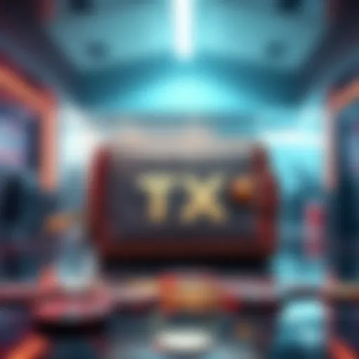 A digital representation of a stolen cryptocurrency wallet with a background depicting a tax office and security concerns.