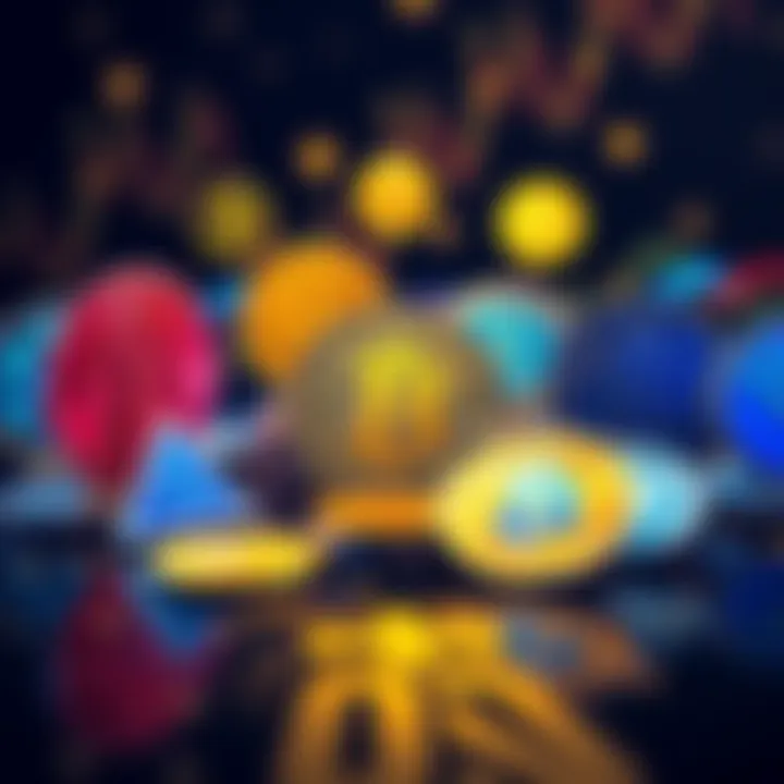 Various cryptocurrency symbols representing different investment options for 2025