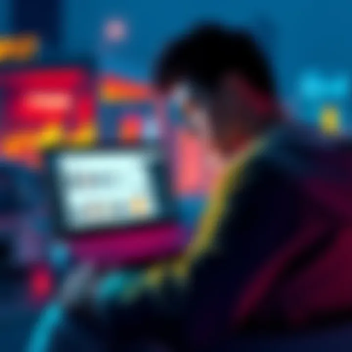 A person reflecting on cryptocurrency investment mistakes, with a laptop showing digital wallets and security tips